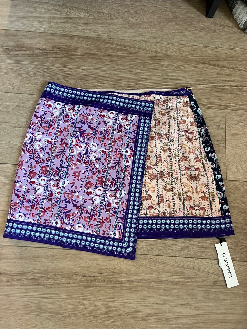 C/MEO Collective Purple Patchwork Border Mini Skirt